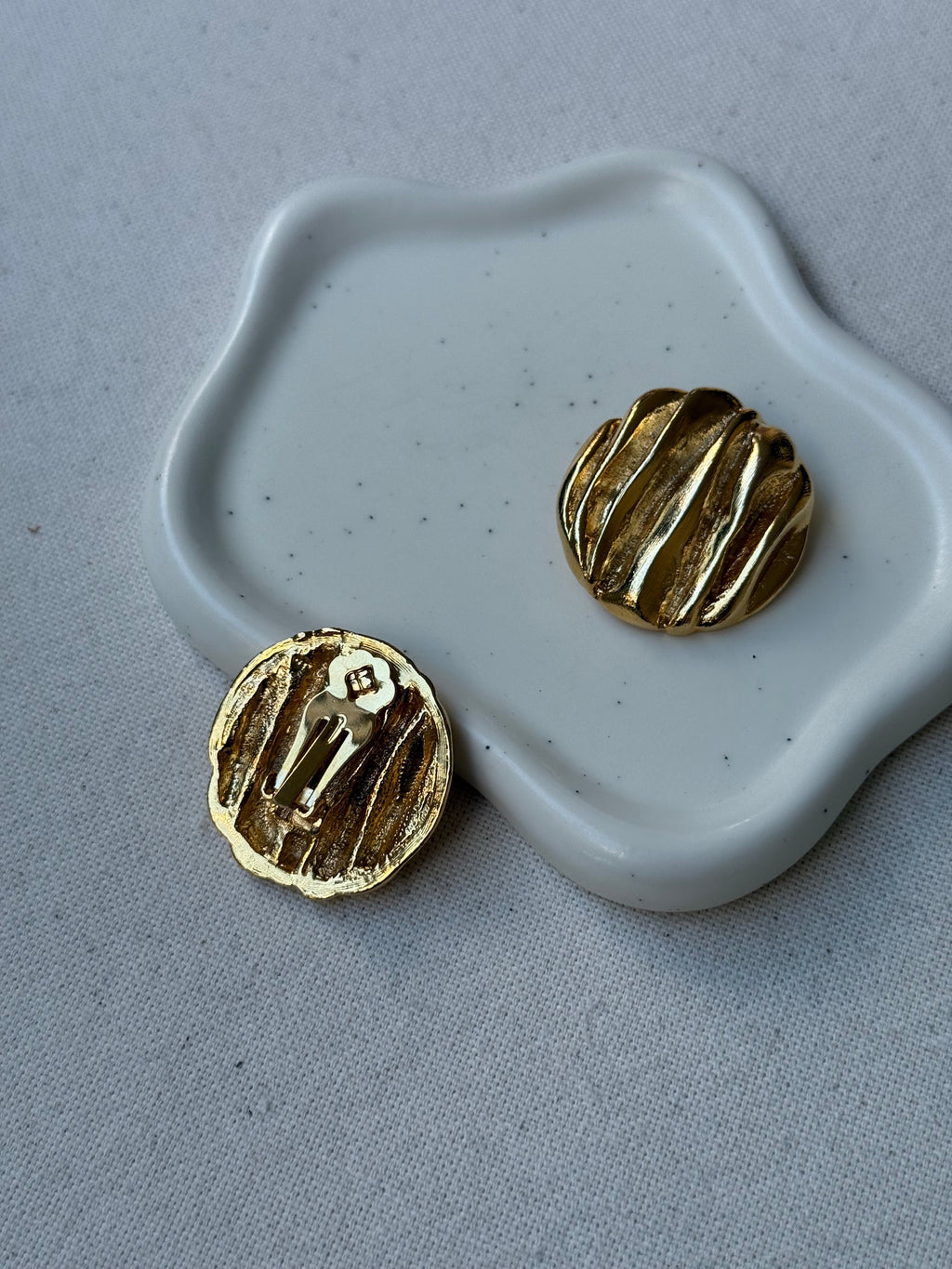 Pendientes Vintage - Redondos Dorados Texturizados