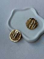 Pendientes Vintage - Redondos Dorados Texturizados