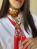 Vintage Scarf Ring - Gold Textured Relief