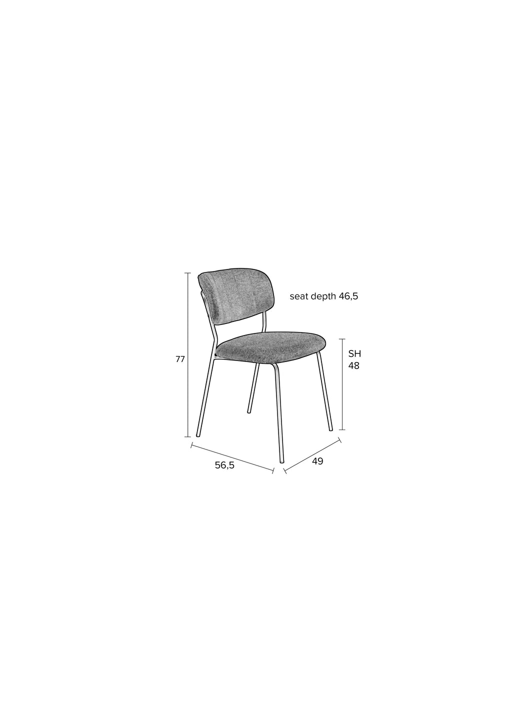 Jolien - Dining Chair - Upholstered - Black/Pink