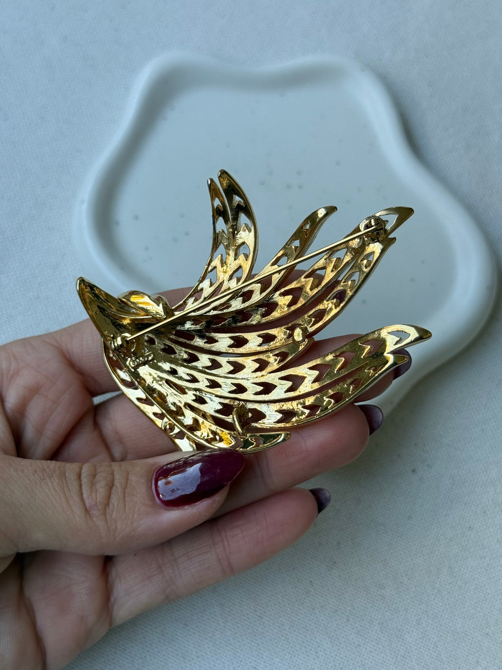 Broche Monet Vintage - Hoja Dorada