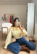 Blusa marrón amarillo pálido
