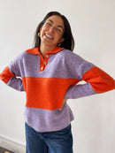 Pull Paola Orange Et Lilas