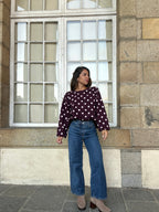 Zélie burgundy polka-dot wool jumper