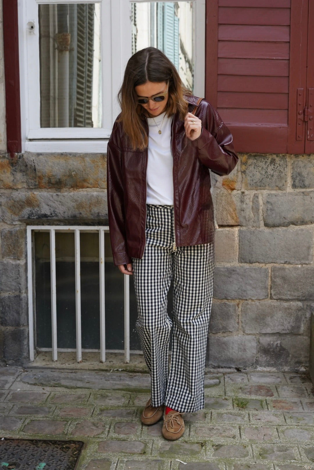 Bianca Vinyl Jacket Burgundy