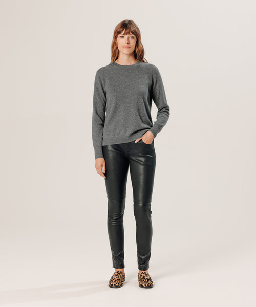 Pull Col Rond - Gris Moyen - Femme