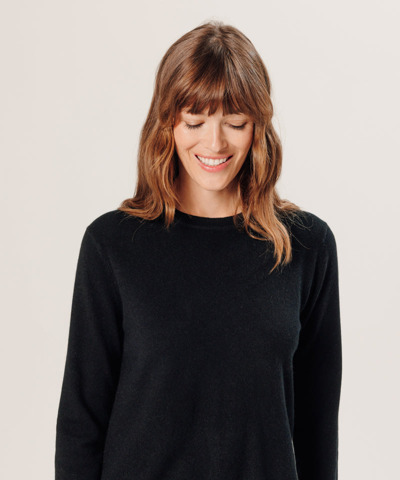 Pull Col Rond - Noir - Femme