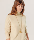 Pull Col Roule - Beige - Femme