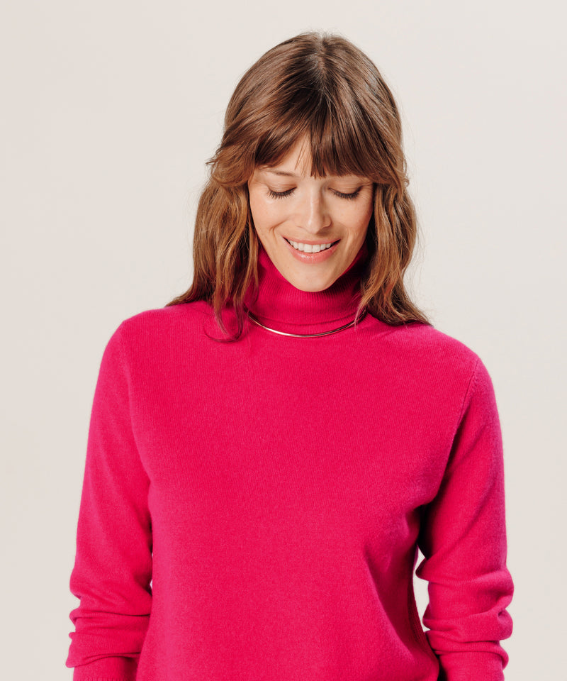 Pull Col Roule - Rose Geranium - Femme