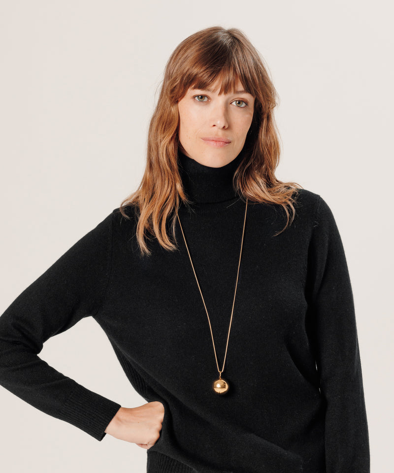 Pull Col Roule - Noir - Femme