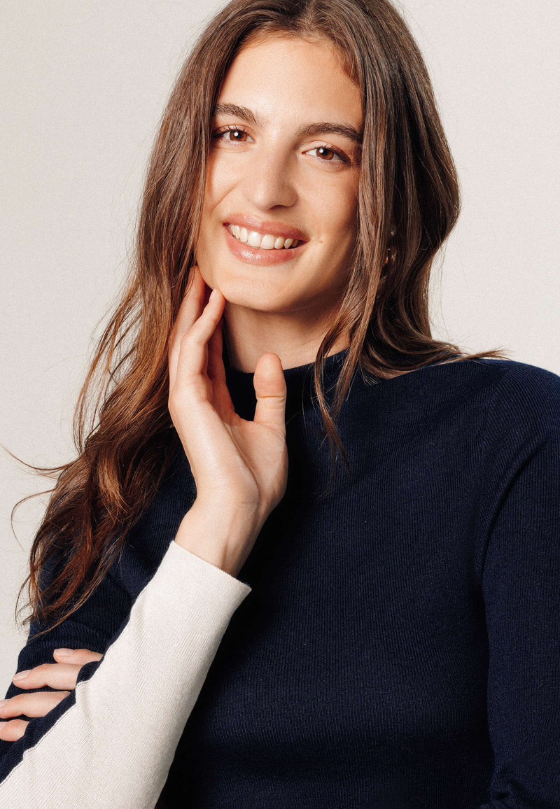 Jersey Doble Cara - Azul Medianoche - Mujer