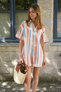 Sarah Orange/Blue Stripe Playsuit