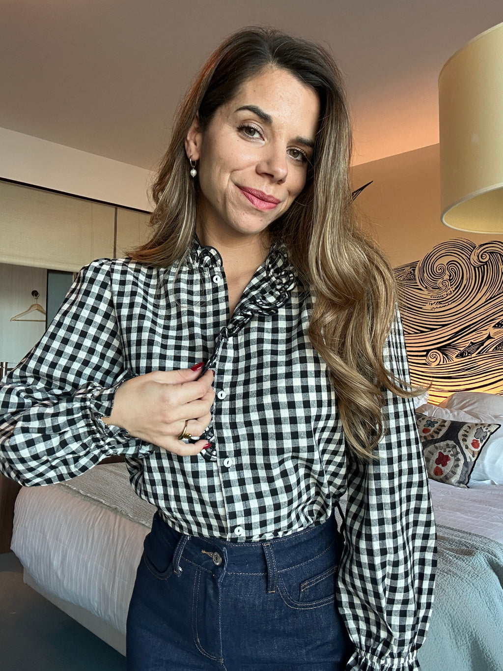 Blouse Vichy Noire Léonor