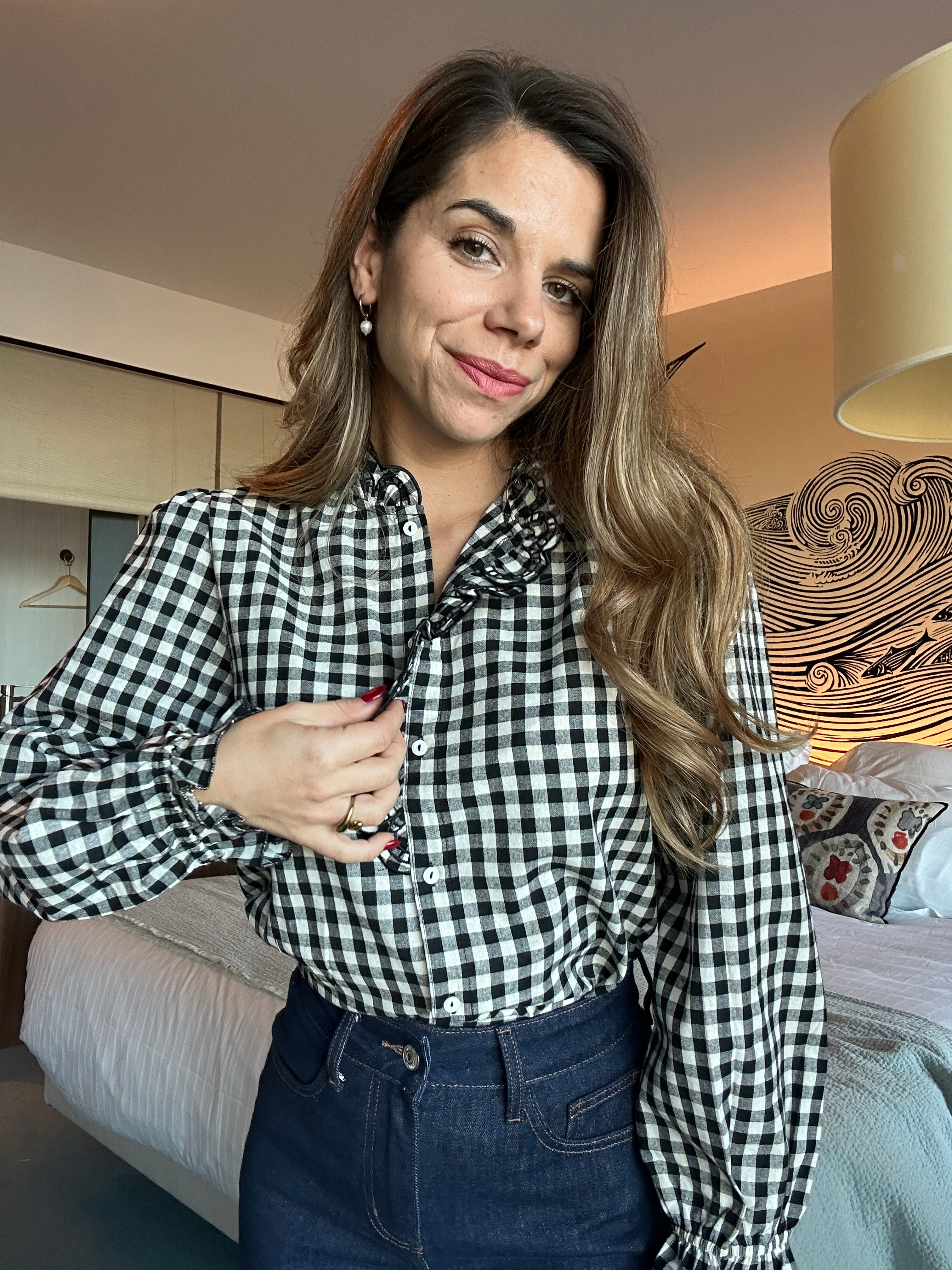 Blouse Vichy Noire Léonor