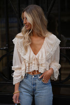 Blouse Brodée Saly - Beige