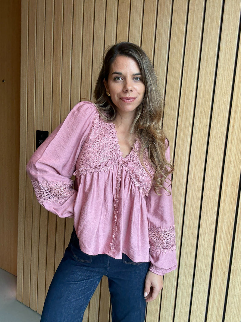 Pink Iris Blouse