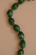 Collier grosses perles kaki