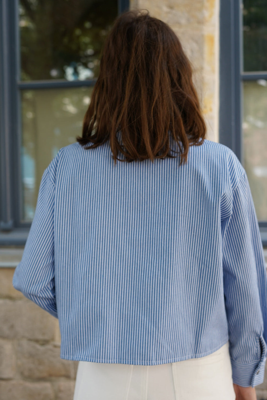 Zélie Stripe Short Jacket Blue/White