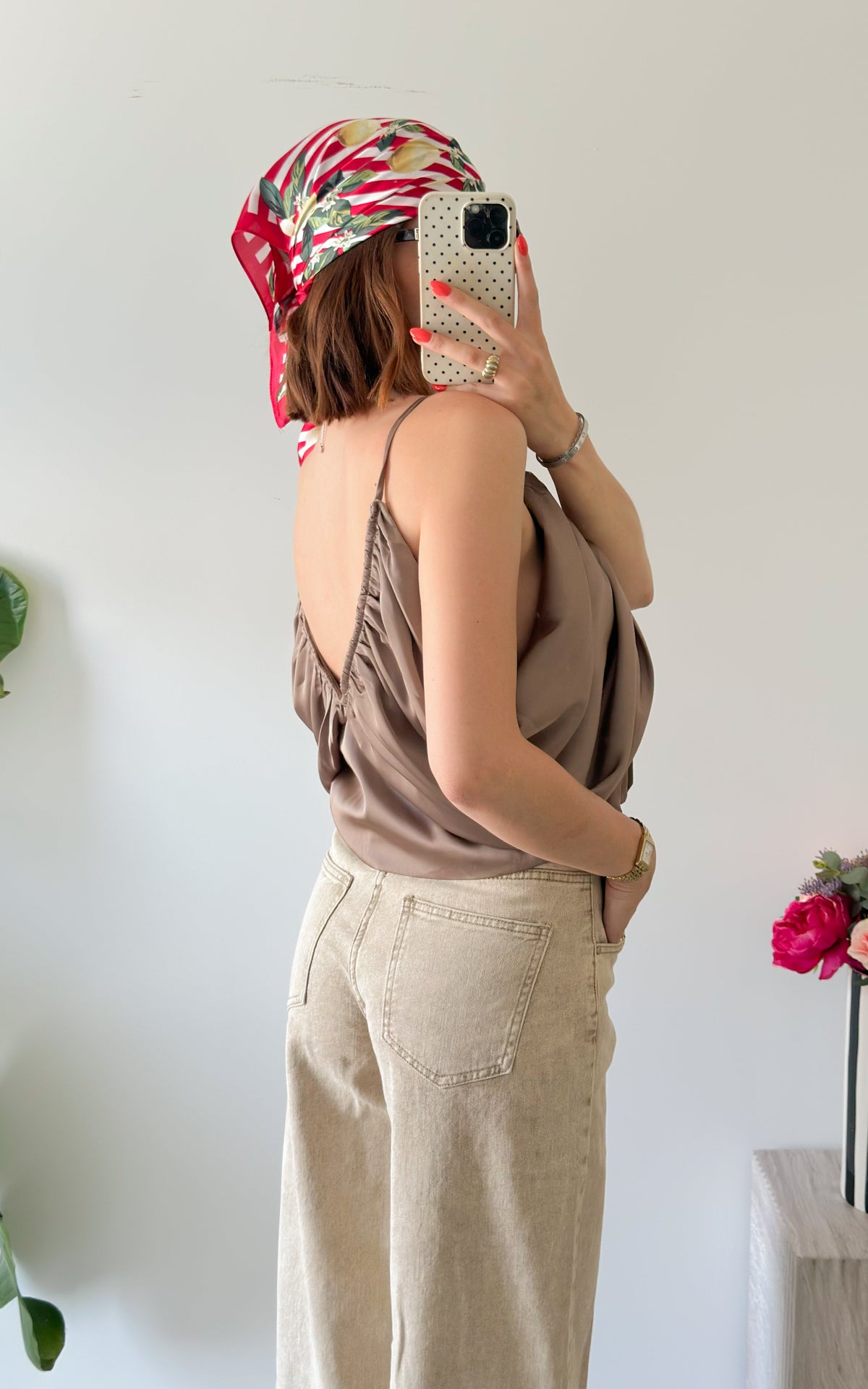 Santa Cruz Satin Top - Taupe