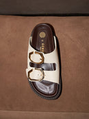 Sandalias Galia De Piel Repujada Chalk