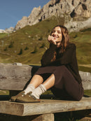 Zuecos folk de terciopelo caqui