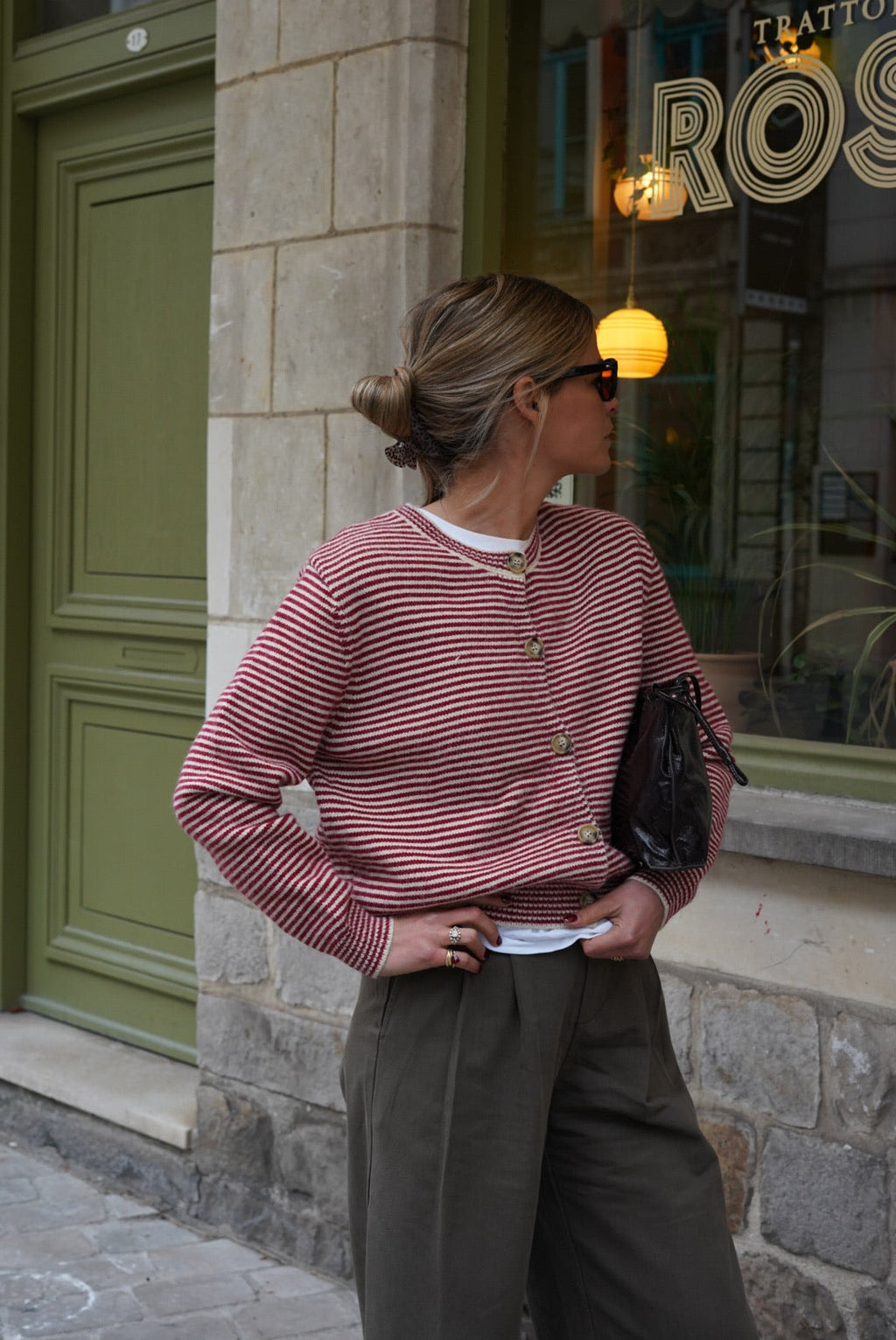 Red/Ecru Striped Clément Vest