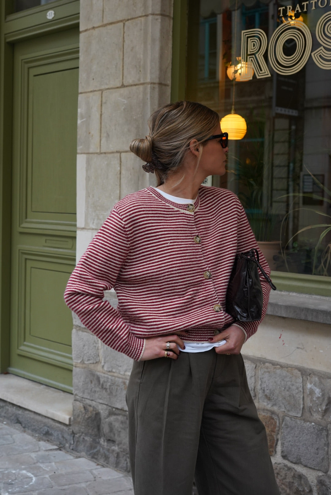 Red/Ecru Striped Clément Vest