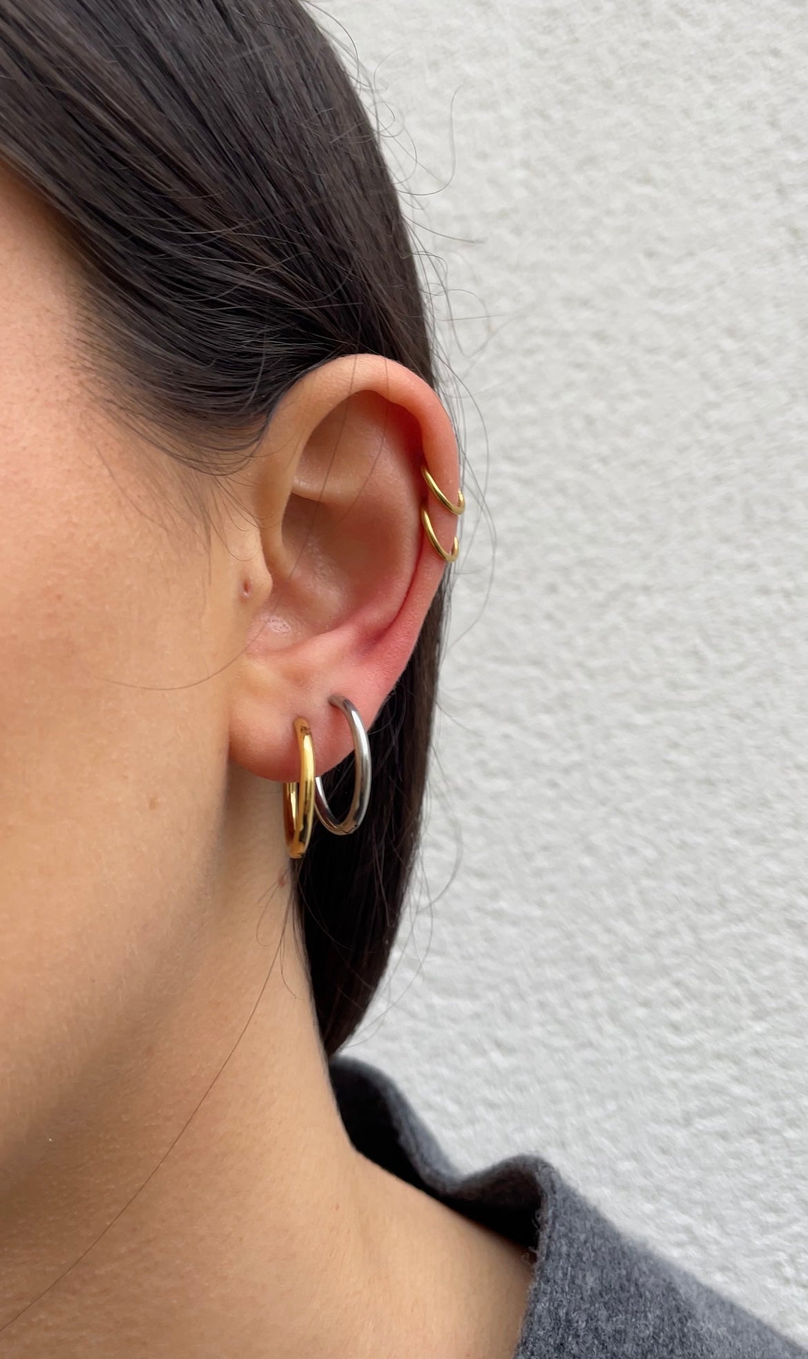 Thin Classic Hoops Earrings