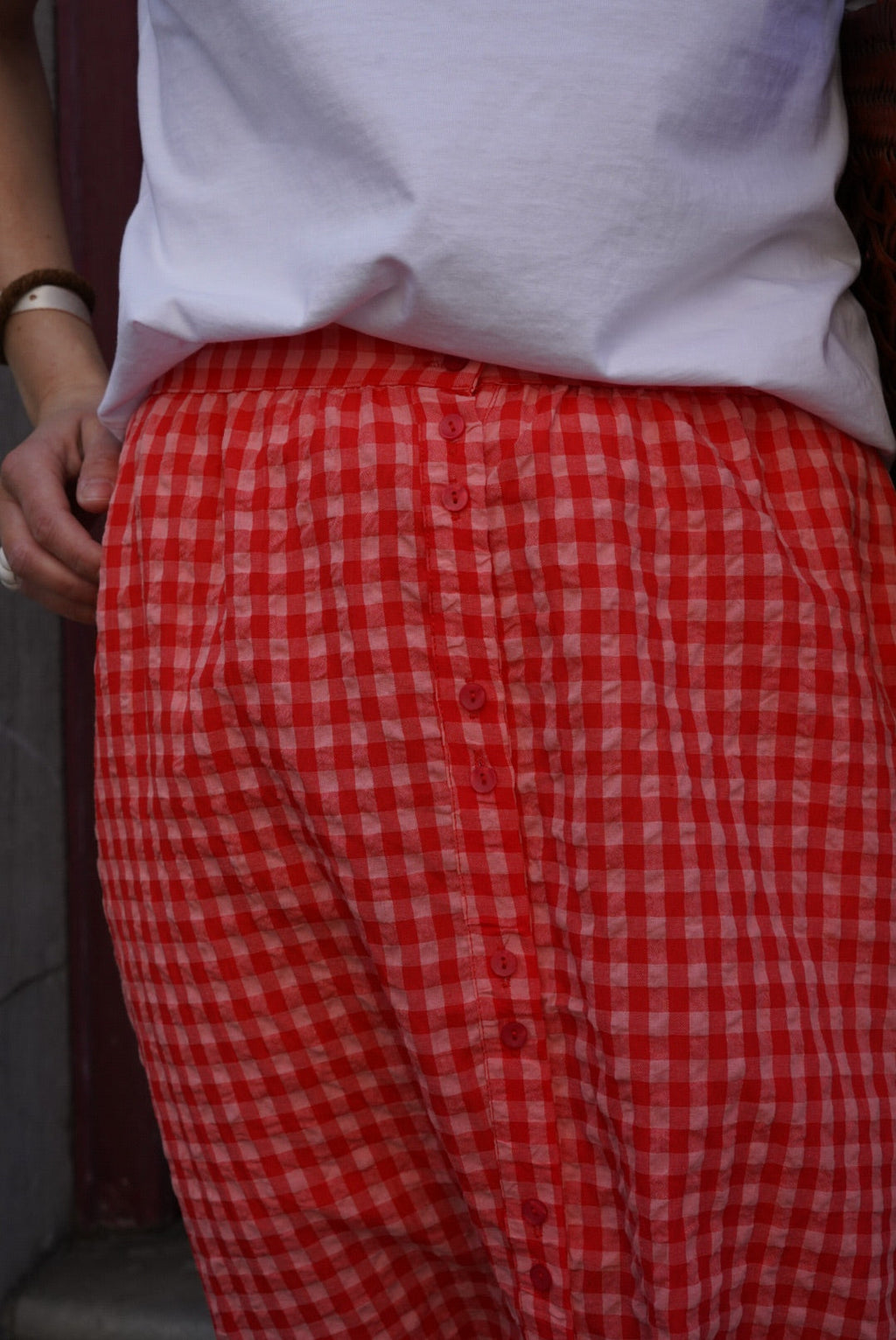 Arlette Vichy Skirt Pink/Red