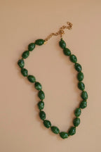 Collier grosses perles kaki