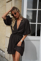 Enola Short Dress - Chocolate