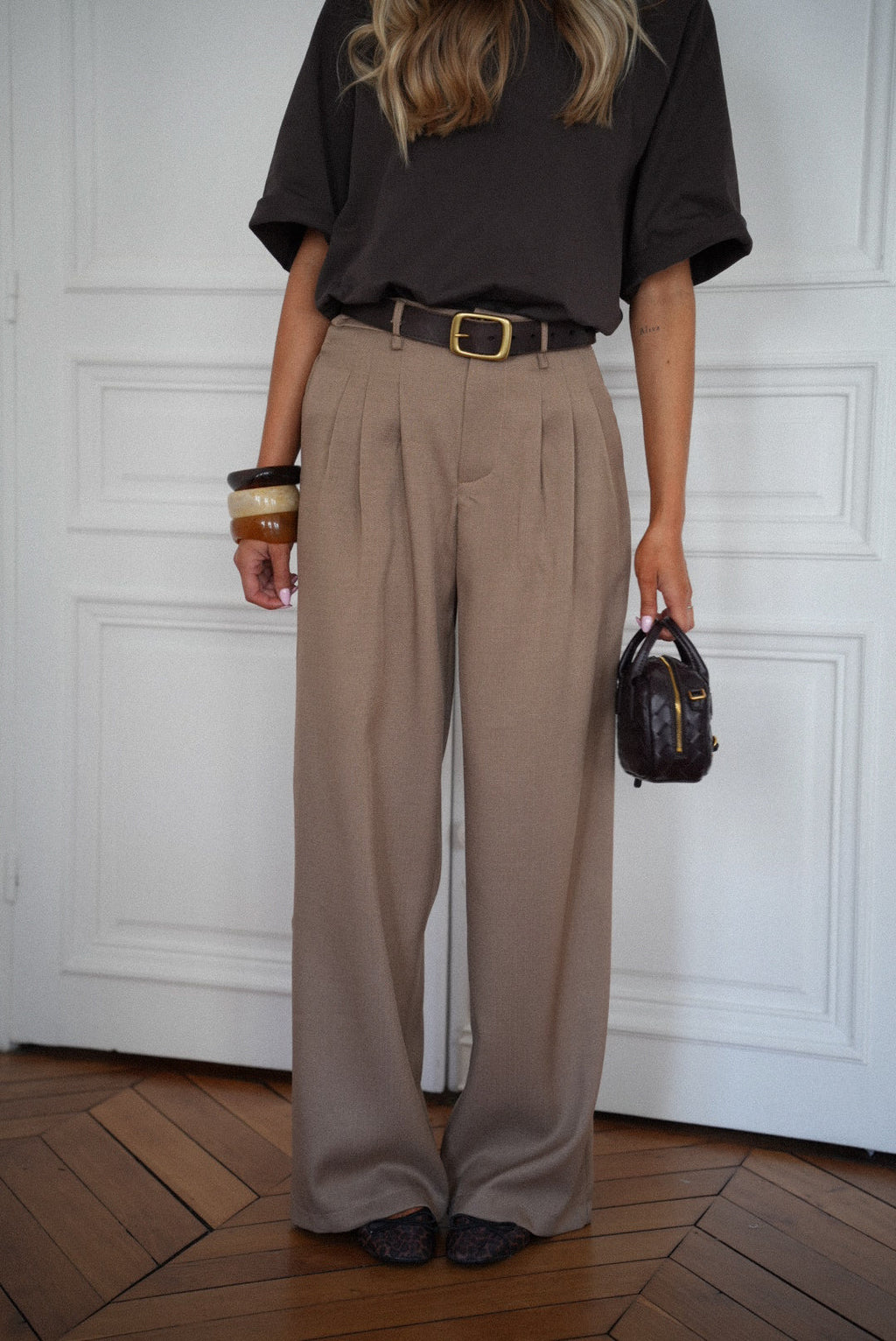 Achille Taupe - Pantalón recto