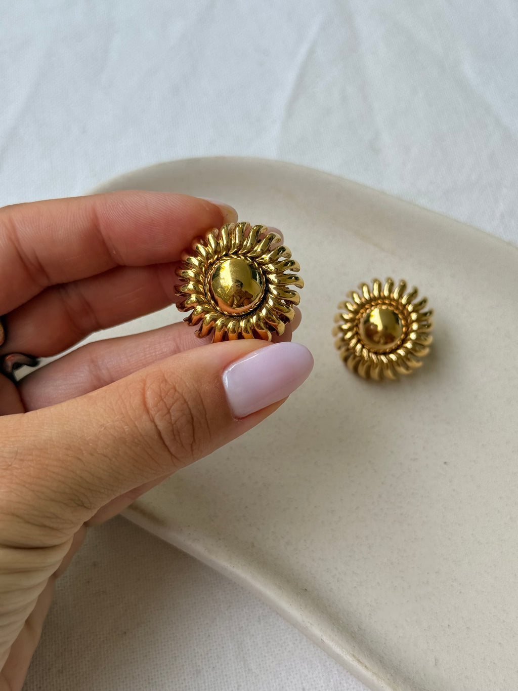 Boucles D’Oreilles Monet Vintage - Soleils Dorés