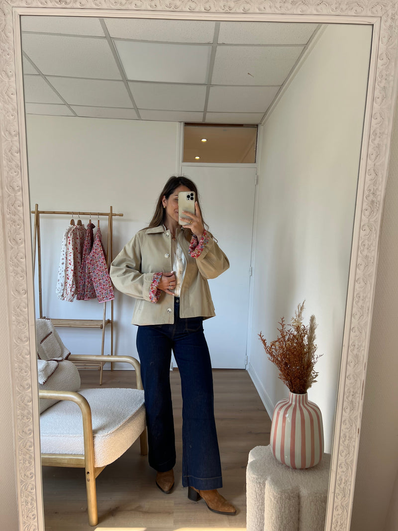 Edith Beige Cotton Liberty Trench Jacket