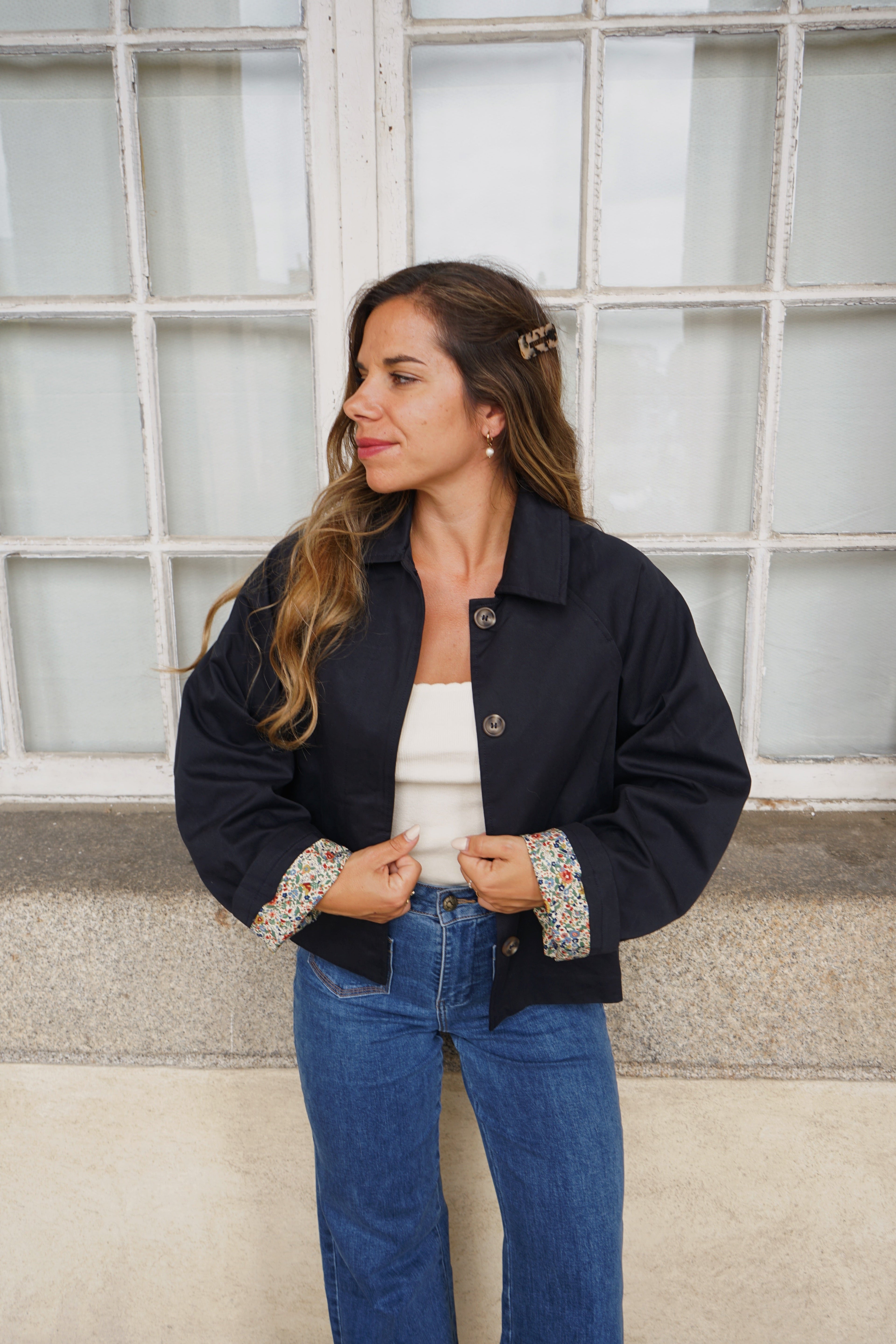 Chaqueta trench Liberty de algodón marino Edith