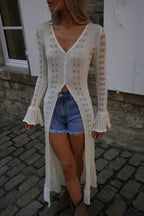 Gilet Long Laora - Crème