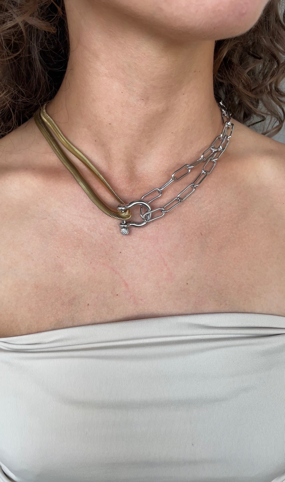 Lock Combined Necklace