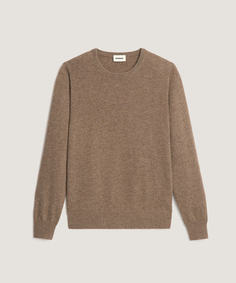 Pull Col Rond - Marron Taupe Chine - Homme