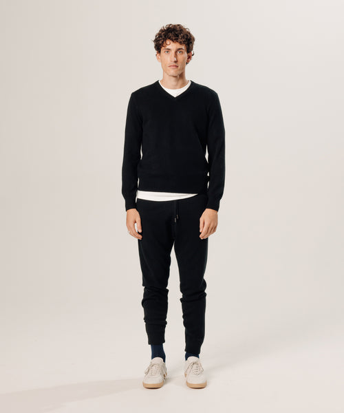 Pull Col V - Noir - Homme