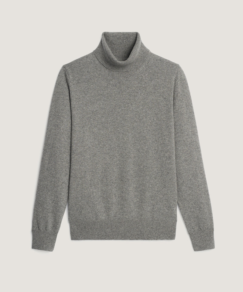 Pull Col Roule - Gris Moyen - Homme