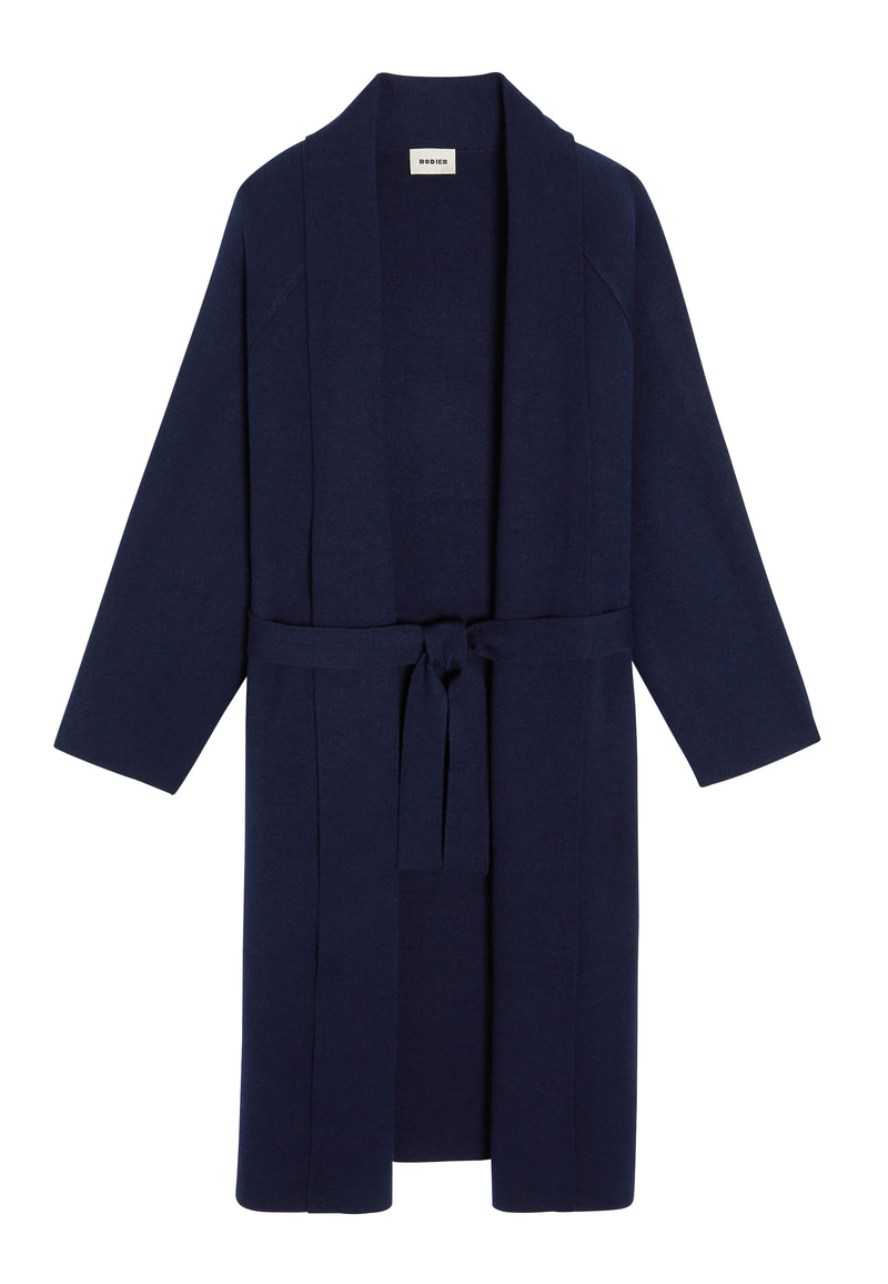 Abrigo Largo - Azul Medianoche - Mujer