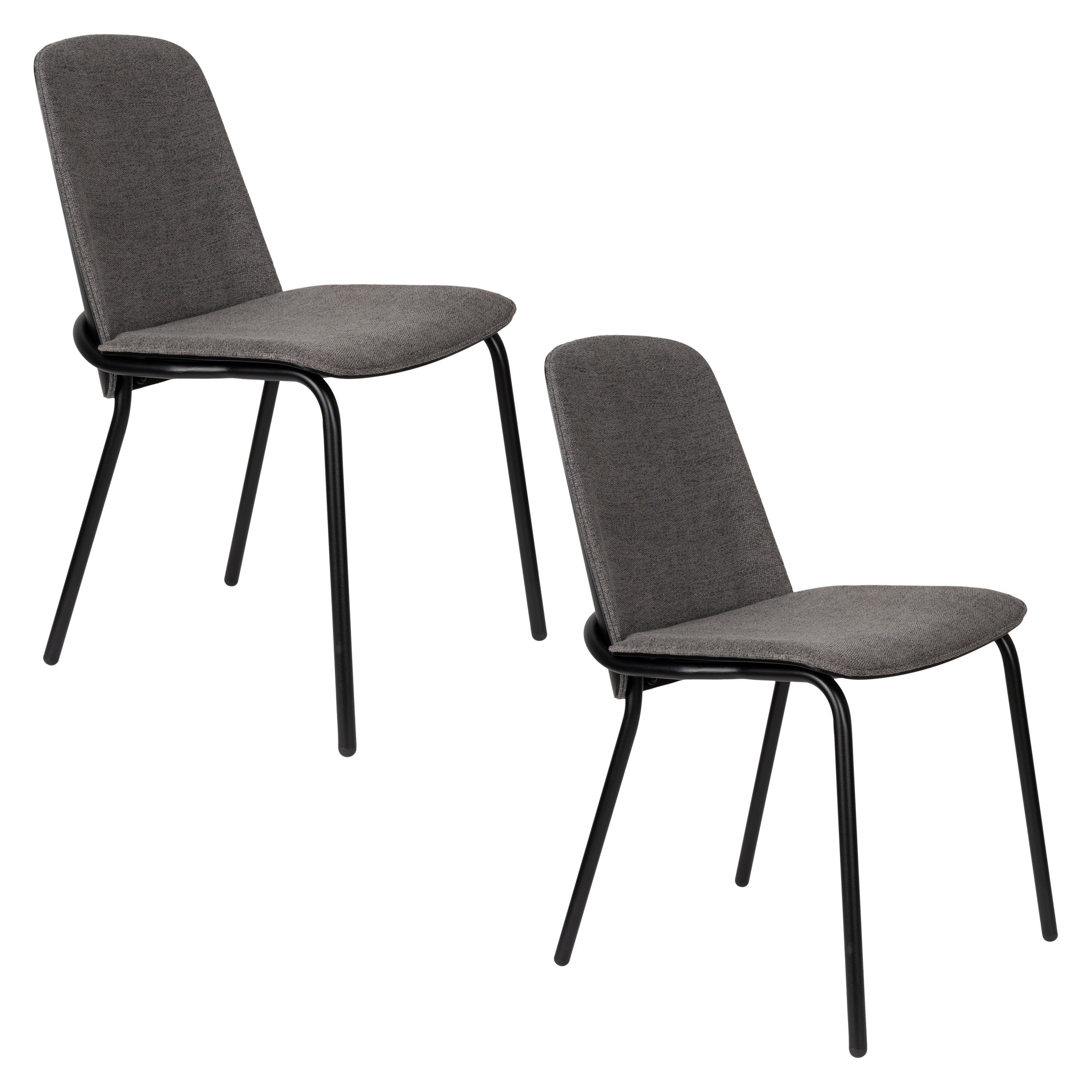 Clip - Dining Room Chair - Fabric - Black/Grey