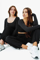 Top Square Manches Longues - Black