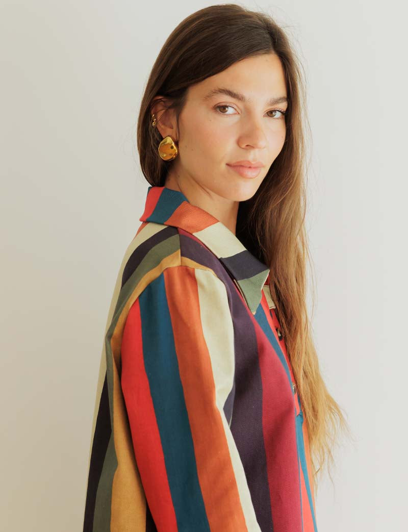 Robe À Rayures Multicolores Mavi