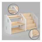 Bibliothèque & Étagère À Jouets Duo – Blanc & Gris