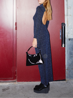 Robe Sparkle Blue Col Haut