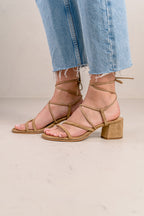 Sandalias De Tacón Grecia - Camel