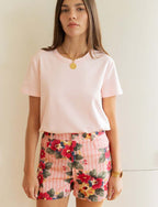 Short De Rayas Rosas Y Flores Kevy