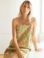 Robe Verte Fleurie Talia