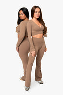 Top Crossed Manches Longues - Café Latte